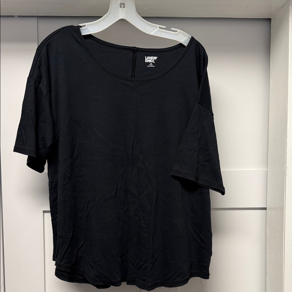 Lands' End Women’s Short Sleeve Black Tee